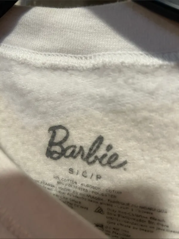 Barbie White Sweatshirt with Hot Pink Script Logo - Image 2