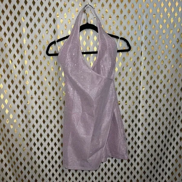 Princess Polly sparkly pink halter top dress Paris mini dress size 0 - Image 3