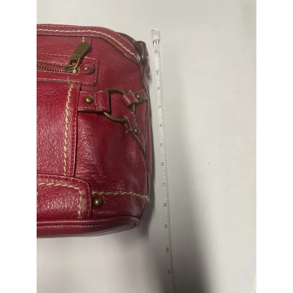 B.O.C. Born Concept Red Pebbled "Super organizer" Crossbody bag - Image 13