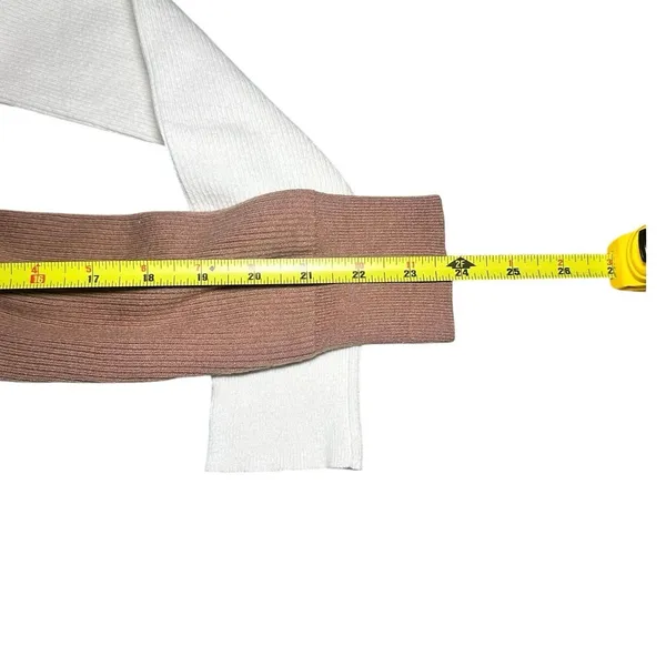 Wild Fable Color Block Crop Cardigan Soft Rib Knit Coquette Sweater S Cream - Image 6