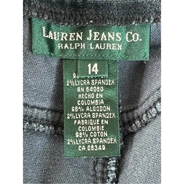 Lauren Ralph Lauren Velvet Corduroy Pants Women‎ 14 Gray Straight Leg Stretch - Image 8