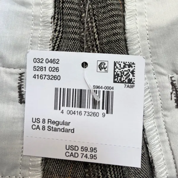 American Eagle Gray Glen Plaid Wide Leg Trouser Pants Size 8 Stretch High Rise - Image 4