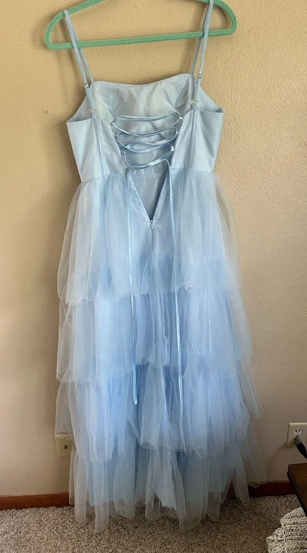 Blue Tiered Formal Maxi Dress Size 4 - Image 4