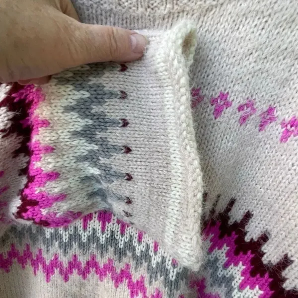 Solutions size L Fair Isle oversized casual sweater Pink Size L - Image 10