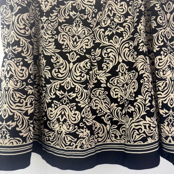 Robbie Bee Skirt 22W Plus Size Black Beige Damask Church Modest 100% Cotton Knee - Image 10