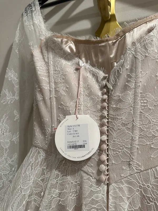 Wtoo Watters Anthropologie Pendant Wedding Ball Gown Ivory-Blush Size US 4 NWT - Image 9