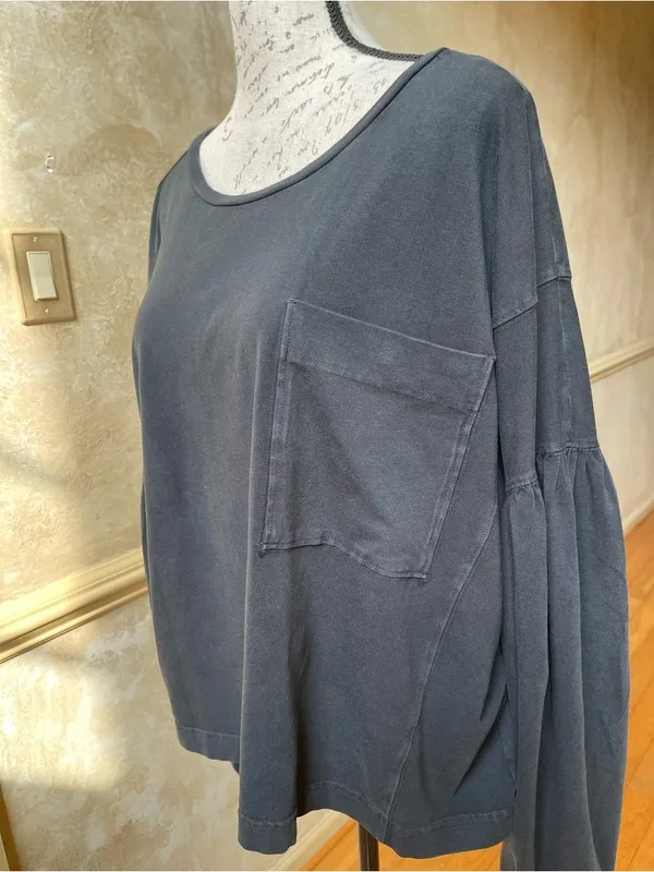 Free People Movement Balloon Long Sleeves Crop top Oversized Logo Bohemian Sz XL - Image 6