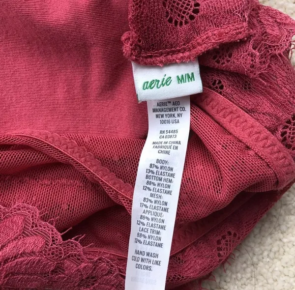 Aerie Red Lace T-Back Padded Bralette - Image 5