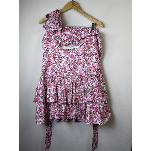 Hello Molly ruffled out pink mini dress XL women 10 victorian romantic sexy NWT - Image 5