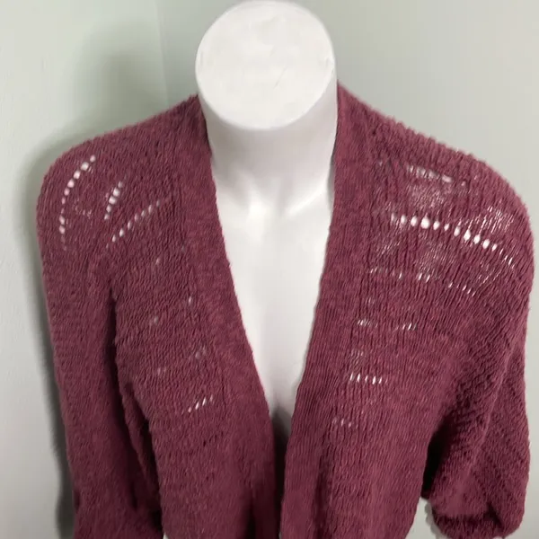 American Eagle Outfitters Blush Pink Knit Slouchy Grannycore Cardigan Medium - Image 4