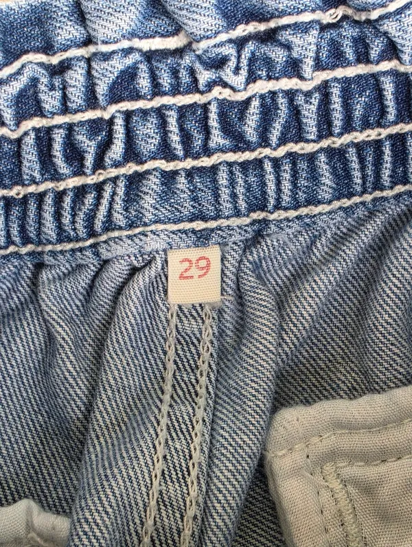 Levis Paperbag High Rise Cuffed Shorts Sz 29 Denim Blue Jean Elastic - Image 7