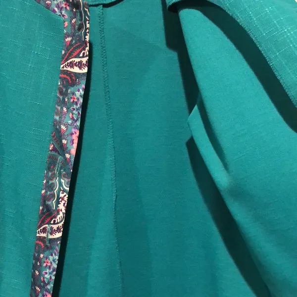 Pablo Collection Vintage Art Deco Teal Suit Jacket - Image 10