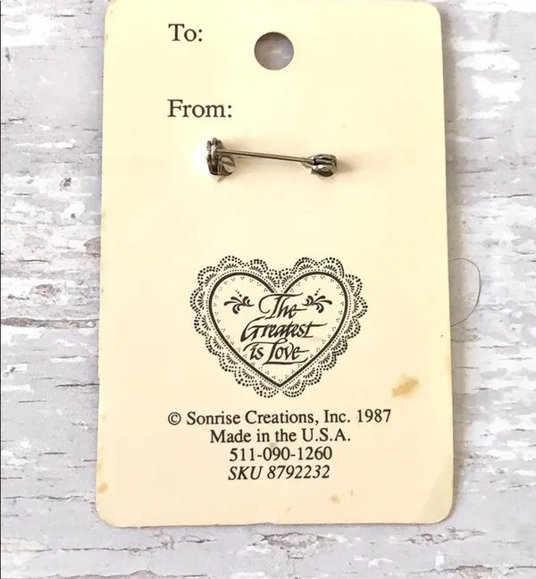 The Greatest Love Heart Pin Faith Christian Bible Jesus NEW - Image 3