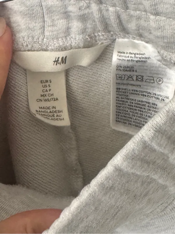 H&M sweat shorts comfy high rise light heather grey loungewear cotton - Image 5