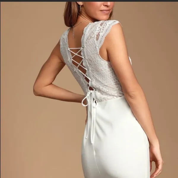 Lulu's Give a Glam Lace Lace-Up Bodycon Mini Dress Bride Womens‎ Size Medium NWT - Image 10