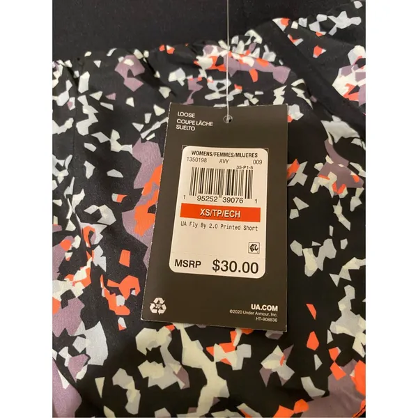 New NWT‎ Under Armour UA Fly By 2.0 Printed Short Black Pink Womens Size XS - Image 3
