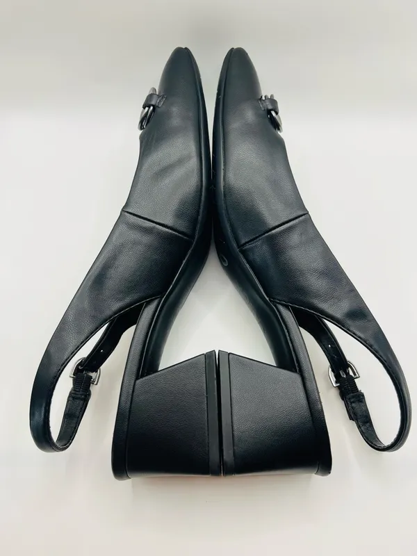 Nordstrom Rack Nordstrom Horsebit Slingback Heels Black Pointed Toe Quiet Luxury Preppy 8M - Image 7