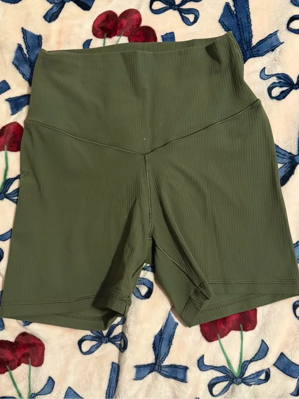OFFLINE By Aerie Real Me XTRA Ribbed High Waisted 5" Bike Short military green - Image 2
