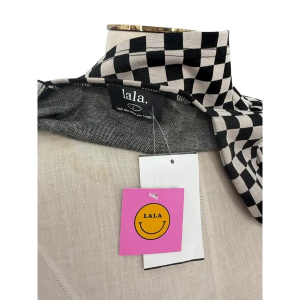 Dressed in Lala Checkerboard Crop Tank Top Black White NWT Size Large‎ - Image 7