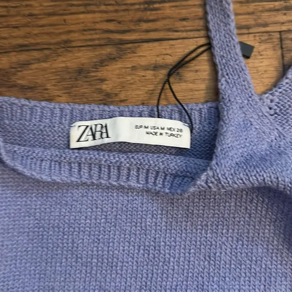 Zara purple knit lace Crop tank top! - Image 2