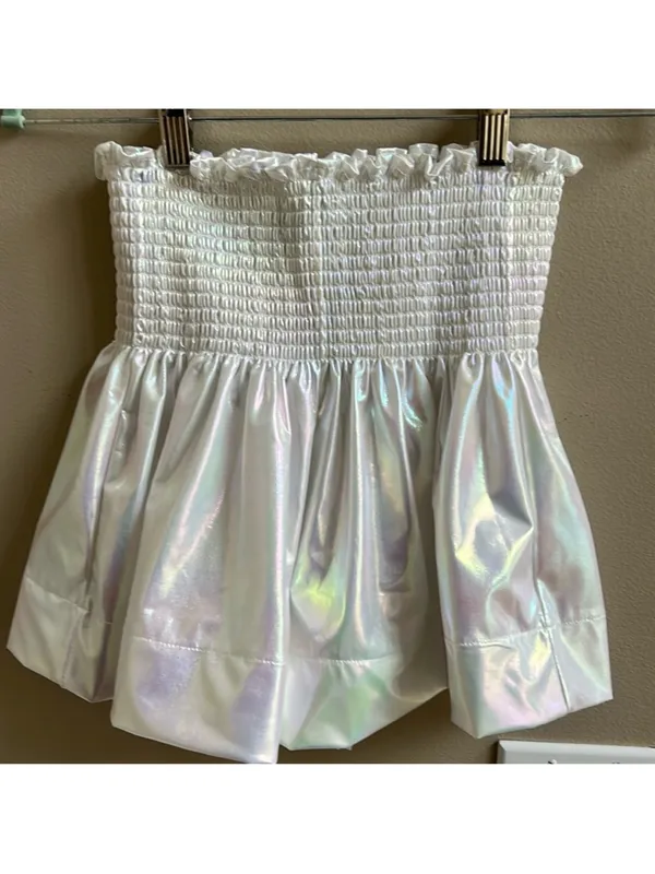 Queen of Sparkles Swing womens shorts in Iridescent White XS - Image 3