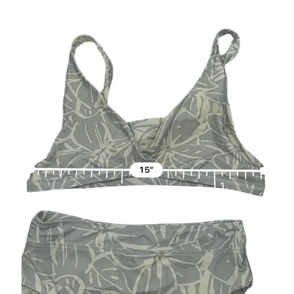 Madewell Reversible‎ Bikini Set Womens M Gray Tropical Floral High Waist Swim - Image 7