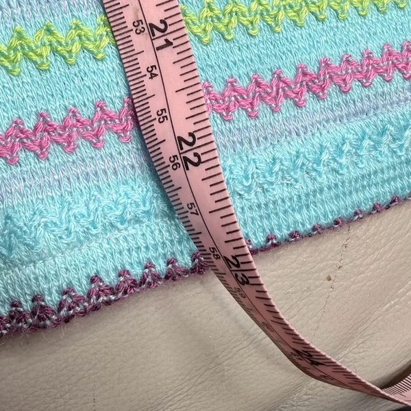 Pastel Striped Multicolor Knit Bodycon Mini Dress Size S - Image 6