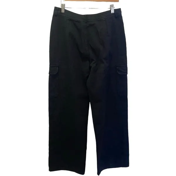 Apricot Lane Double Zero Womens High Rise Wide Leg Cargo Pants Black Medium NWOT - Image 5