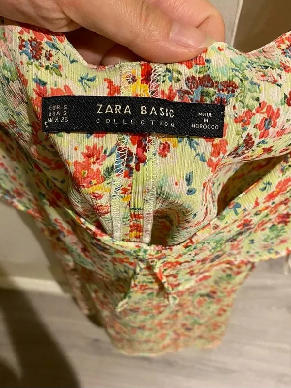 Zara Floral mini summer Dress with Off-Shoulder design,adjustable strap,size S - Image 4