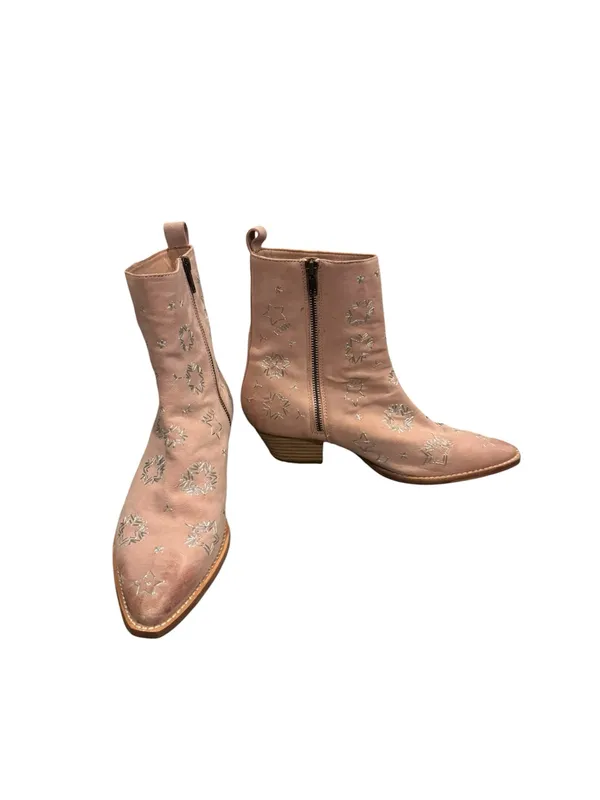 Free People Bowers Embroidered Leather Western Boot in Blush 8 NEW - Image 5