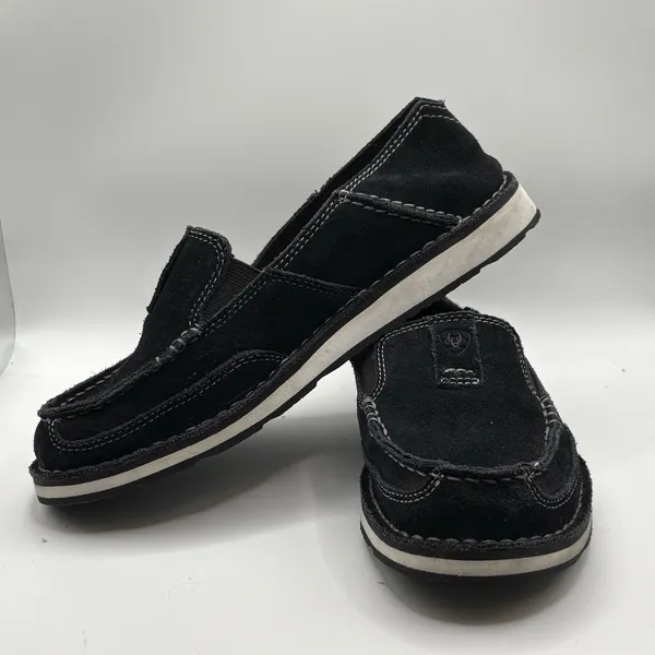 Ariat Crusier Womens Size 7.5B Black Suede Mocassin Boat Loafers Shoes 10027355 - Image 5