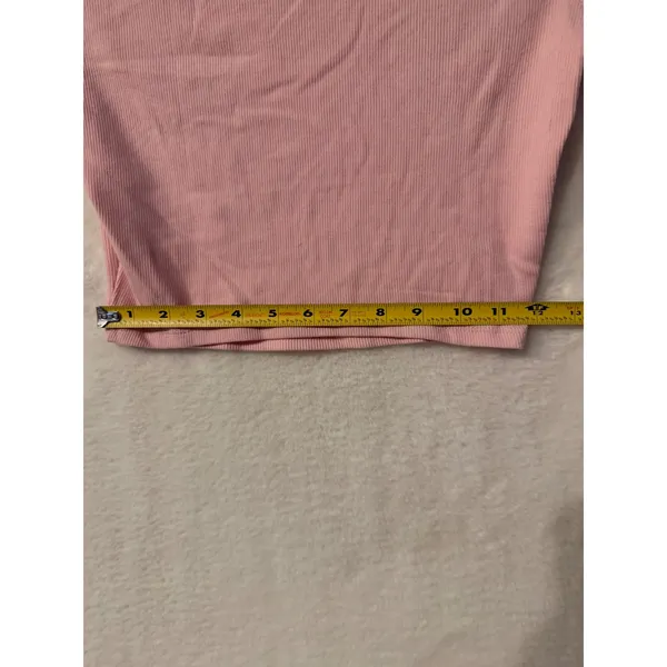 Garage‎ Pink Ribbed Short Sleeve Cropped Baby Tee Size Medium Crew Neck Top - Image 7