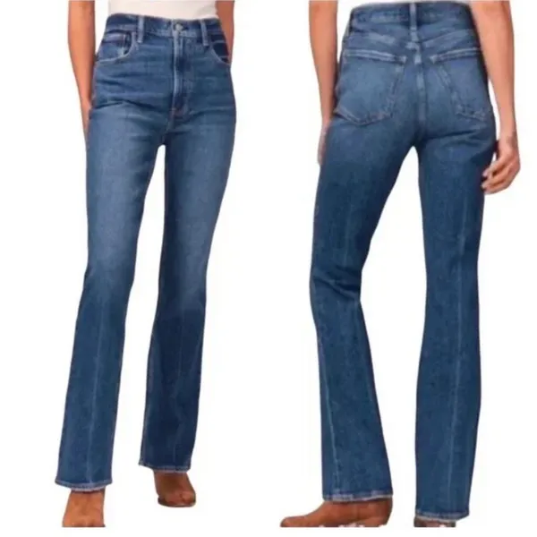 Abercrombie & Fitch The 70s Vintage‎ Flare Ultra High Rise Jeans Blue 26 Short - Image 2