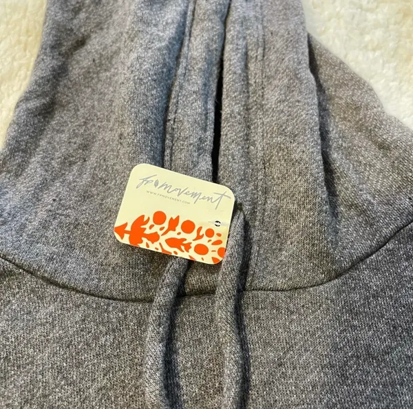 Free People Movement Work It Out Gray Hoodie NWT - Image 3