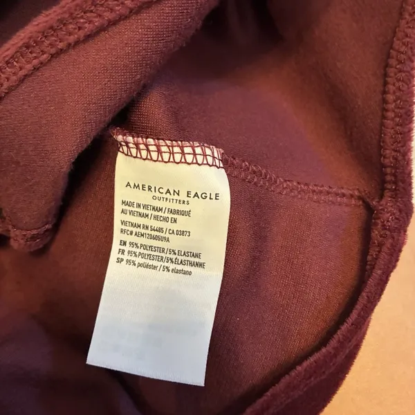 New American Eagle Womens Medium Long Sleeve Soft Velour Snap Closure Bodysuit - Image 8