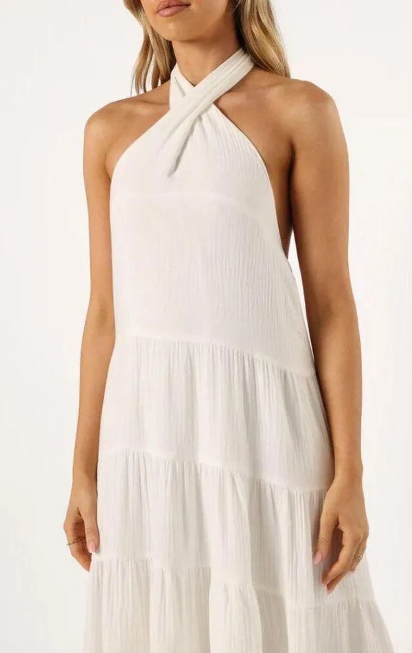 Petal & Pup Plara White Halterneck Maxi Dress M - Image 7