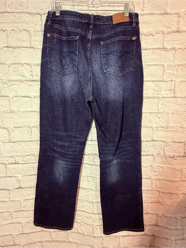 Judy Blue Dark Indigo Button Fly Straight Fit Jeans, 15/32 - Image 2