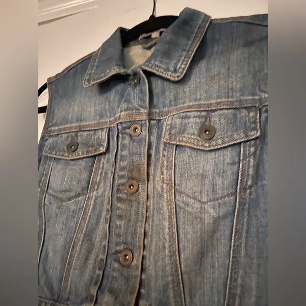 NY Collection Blue Denim Vest - Image 2
