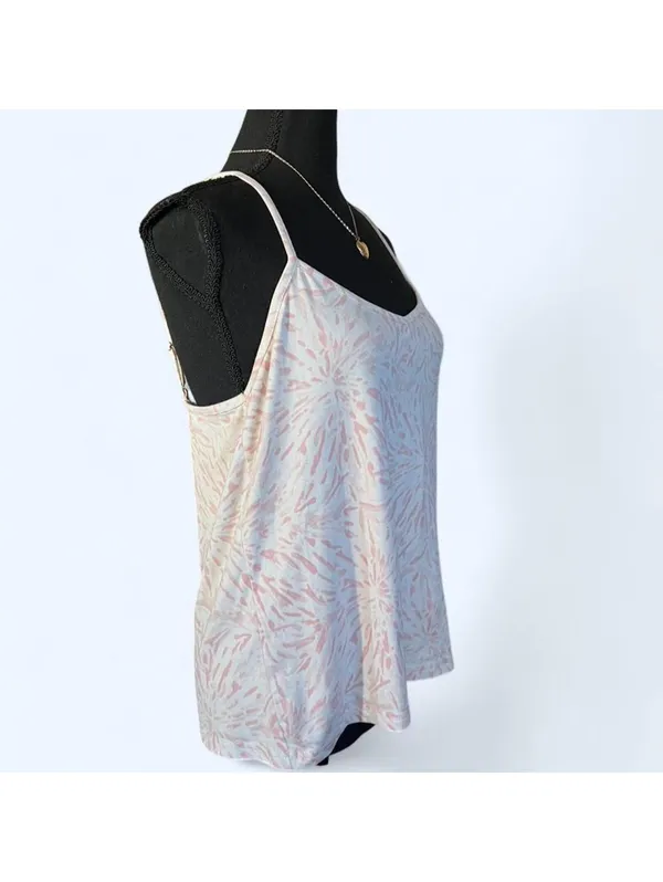 Vintage Y2K Coastal Fairycore Hurley Tank Top Pink Tropical Cami Size Medium 💗 - Image 2