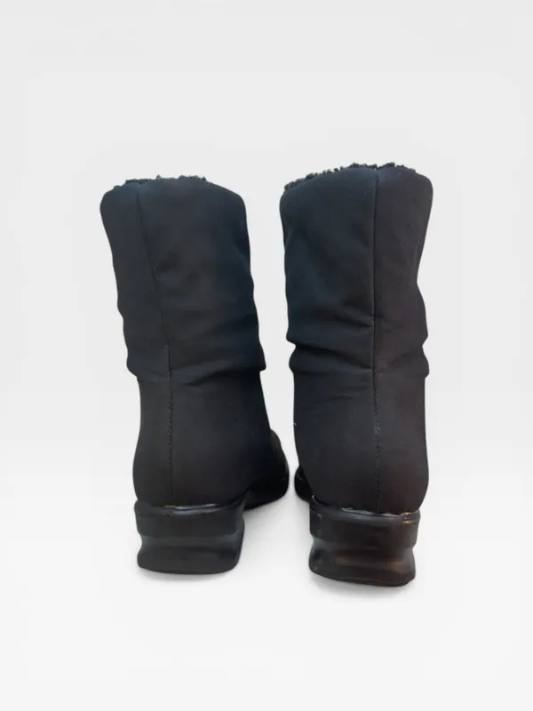 Toe Warmers Black Fleece Lined Front Zip Ankle Winter Boots Women's Size 8 - Image 7