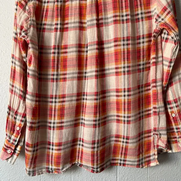Golden TNA Plaid Gauzy Cotton Shirt Womens Small Western Country Rodeo Cowgirl - Image 10