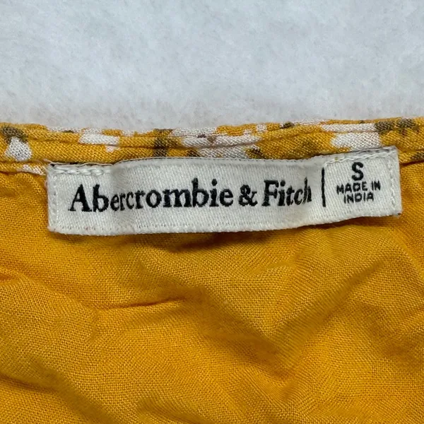 Abercrombie‎ & Fitch Floral Mini Dress V Neck Short Sleeve Yellow Size S - Image 5