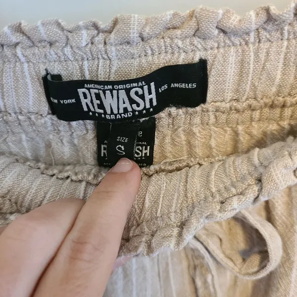 Rewash Women's Size Small Linen Blend Ankle Pant Paperbag Waist - Image 3