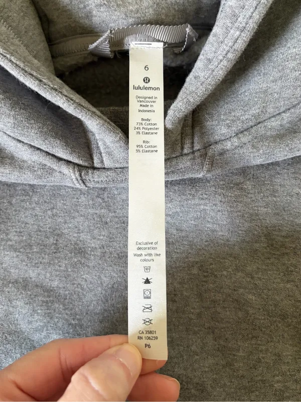 Lululemon All Yours Hoodie Fleece Heathered Core Medium Grey Size 6 NWOT - Image 6