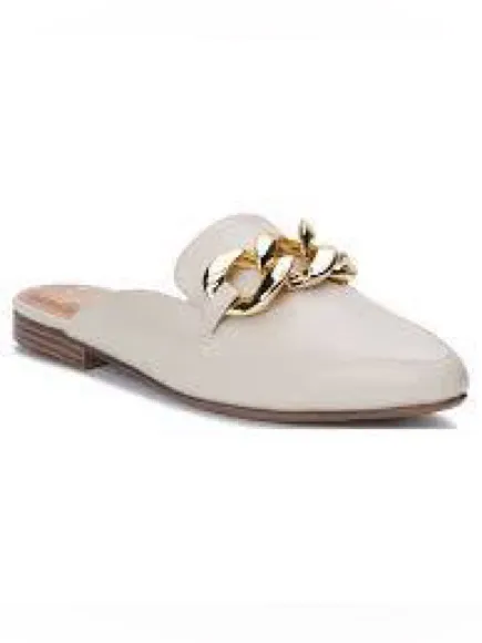 Madden NYC Women's Almond Toe Mules with Gold-Tone Chain Size 8.5-new! - Image 2
