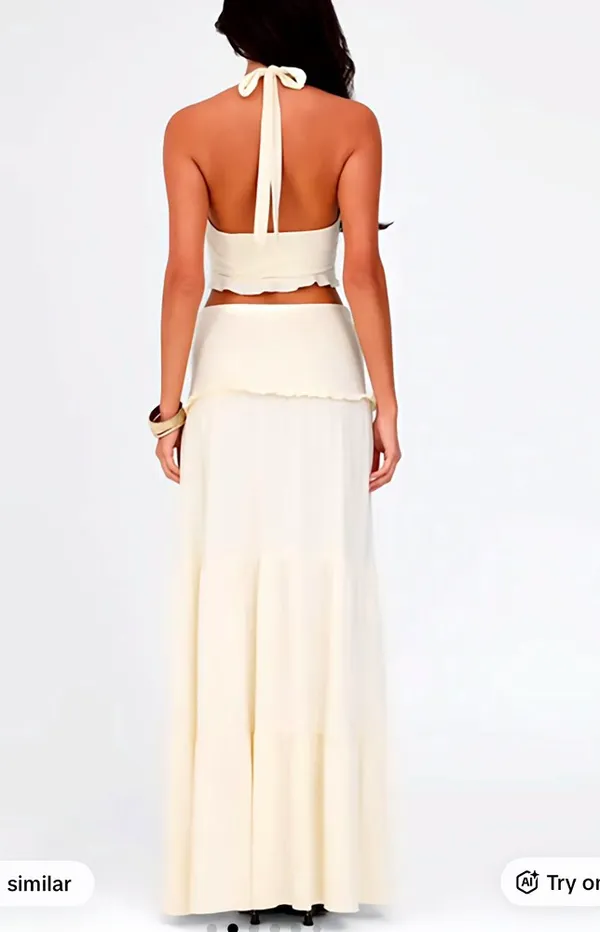 Two piece skirt set Blue - Image 3
