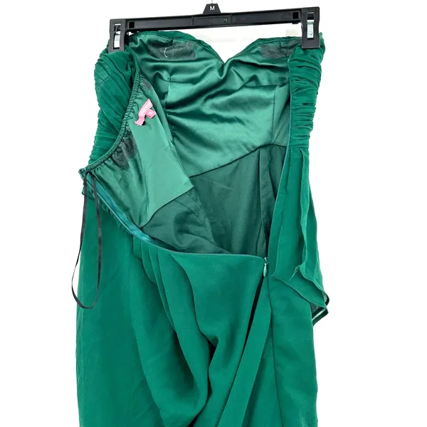 Minuet size‎ small strapless emerald green dress hidden side zip - Image 5