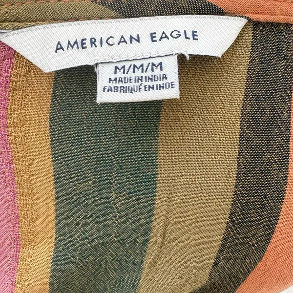 American Eagle Striped Tie Front Boho Shrug Top Long Flutter‎ Bell Sleeve Size M - Image 6