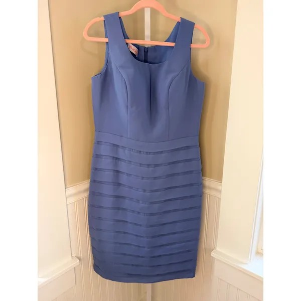 NWT JJ's House Slate Blue Bridesmaid Mother of Bride Sheath Dress NWT Size 12 - Image 11
