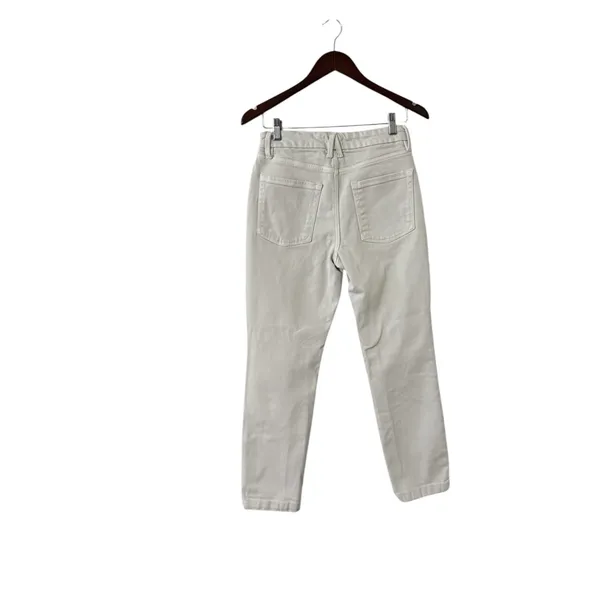 GOOD AMERICAN Classic Bone Straight Cotton High Rise Jeans Pants - Image 4